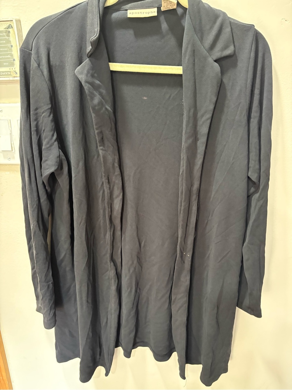 Apostrophe Women's Dark Gray Open Front Draped Jacket